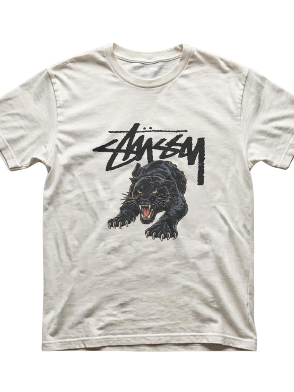 Gildan White Short-Sleeve Tee with Black Panther Graphic, Gift For Her, For Him
